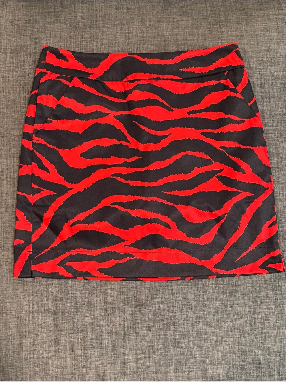 Loudmouth Red and Black Tiger-Stripe Golf Skort
